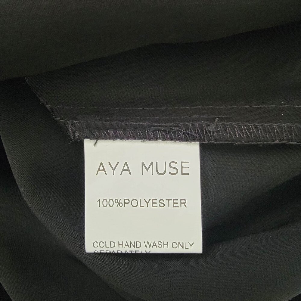 Aya Muse Collared Mini Shirt Dress in Black Medium - Picture 9 of 9